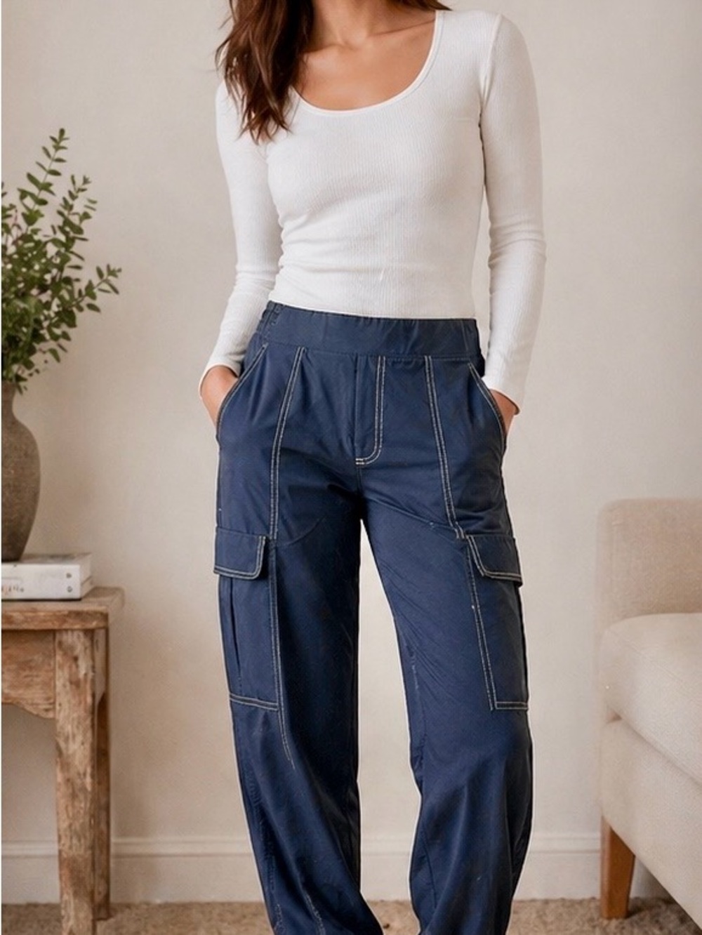 Athleta Sublime Cargo Jogger | Navy | Athleisure Chic